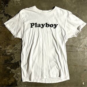 MEDIUM White Playboy tee